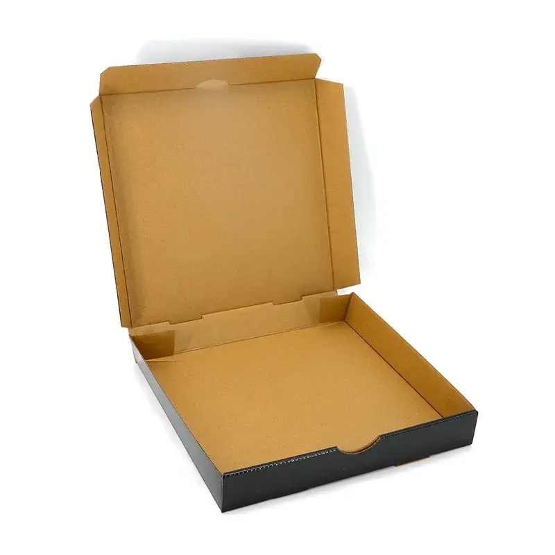 Open black box with a plain kraft interior.
