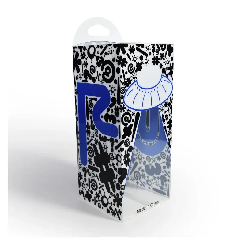 Black and white patterned carton with an arched handle.