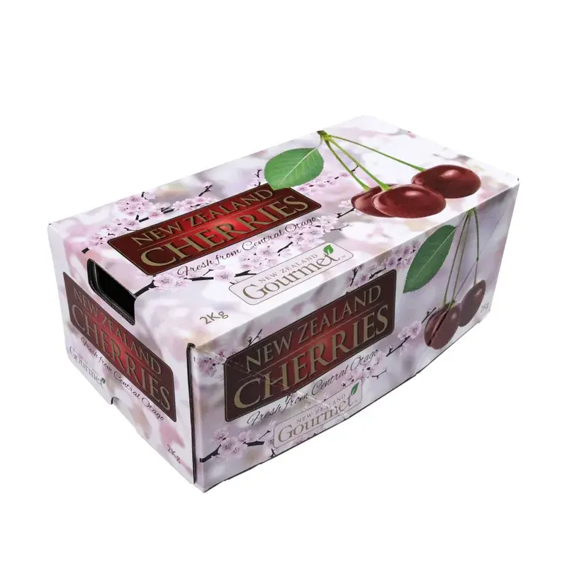 Cherry-printed carton with a clear rectangular window.