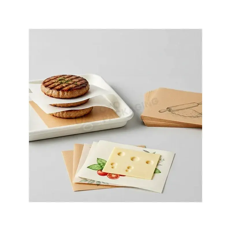 Paper sheets beneath cookies and sliced cheese.