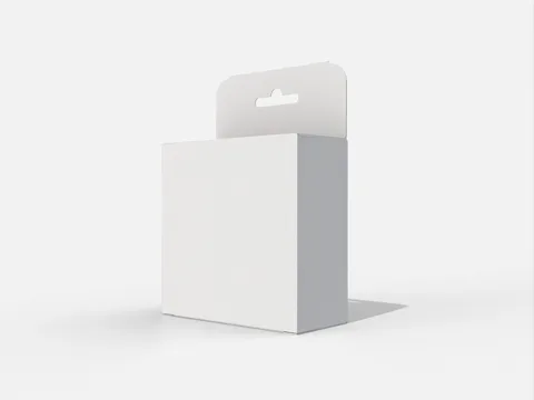 Reference view of square hanging display cartons, style E60029.