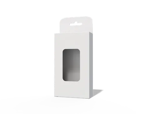 Reference view of hanging reverse tuck-end cartons, style E60032.