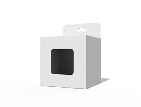 Reference view of hanging reverse tuck-end cartons, style E60033.
