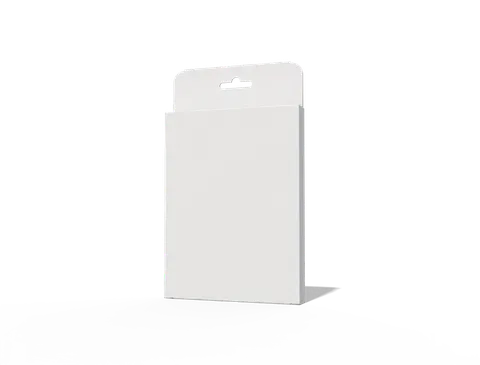 Reference view of hanging reverse tuck-end cartons, style E60034.