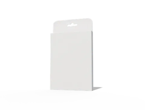 Reference view of hanging display cartons with locking tabs, style E60072.