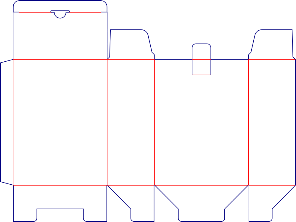 Flat dieline template for auto-lock bottom cartons, style E60095.