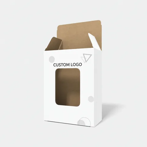 Reference view of rear-opening folding cartons with locking tabs, style E60128.
