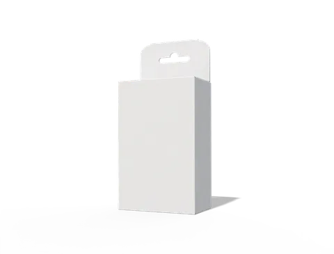 Reference view of hanging display cartons with locking tabs, style E60139.