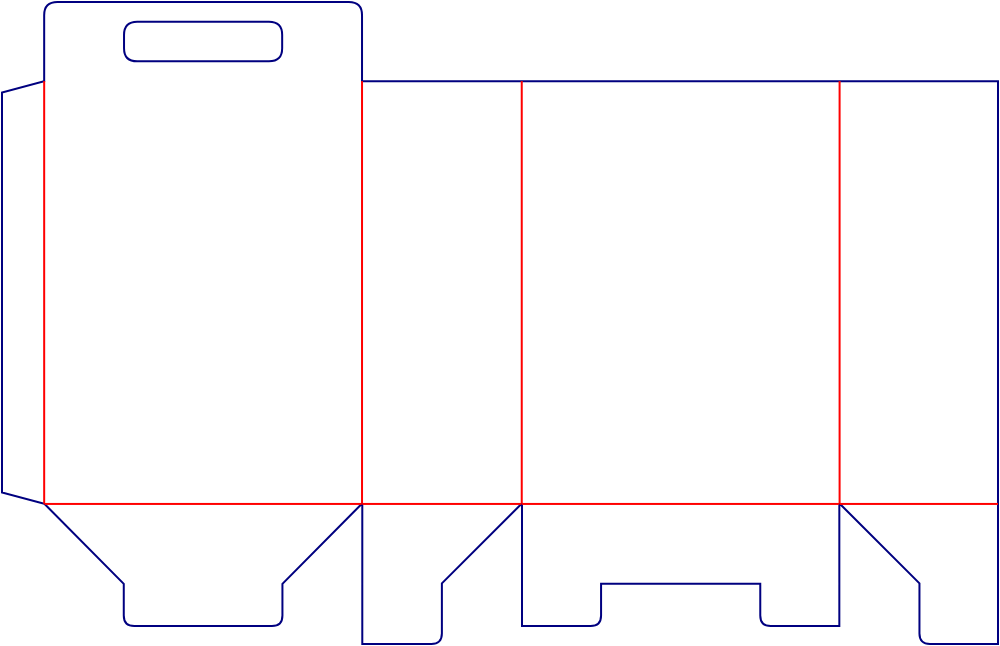 Flat dieline template for lock-bottom cartons, style E60171.