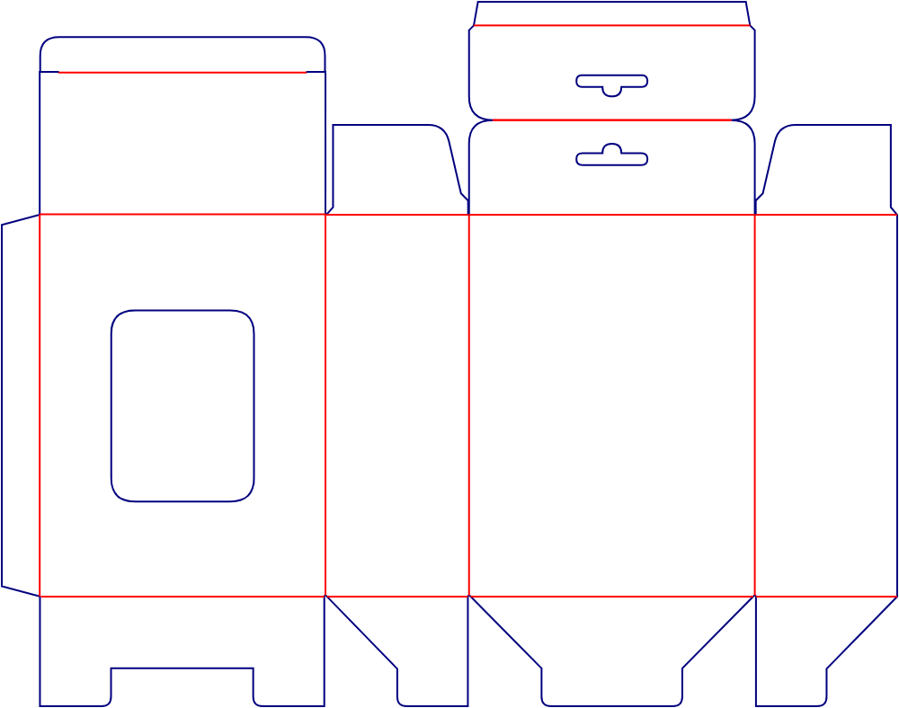 Flat dieline template for lock-bottom cartons, style E60173.