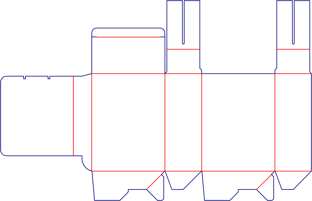 Flat dieline template for auto-lock bottom cartons, style E60191.
