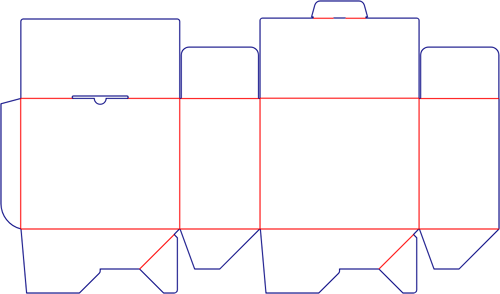 Flat dieline template for tuck-end cartons, style E60193.