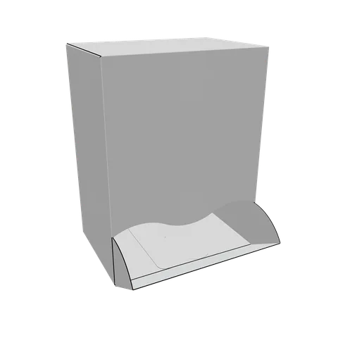 Reference view of dispensing cartons with front access flaps, style E60237.