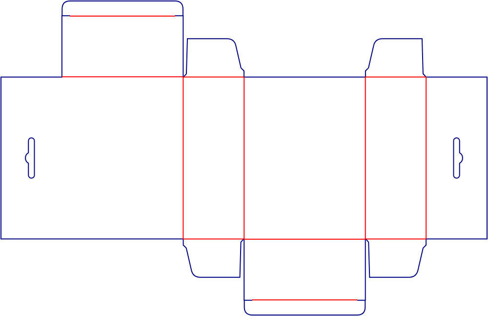 Flat dieline template for tuck-end cartons, style E60239.
