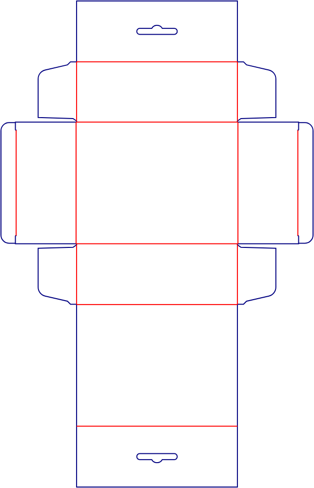 Flat dieline template for tuck-end cartons, style E60241.