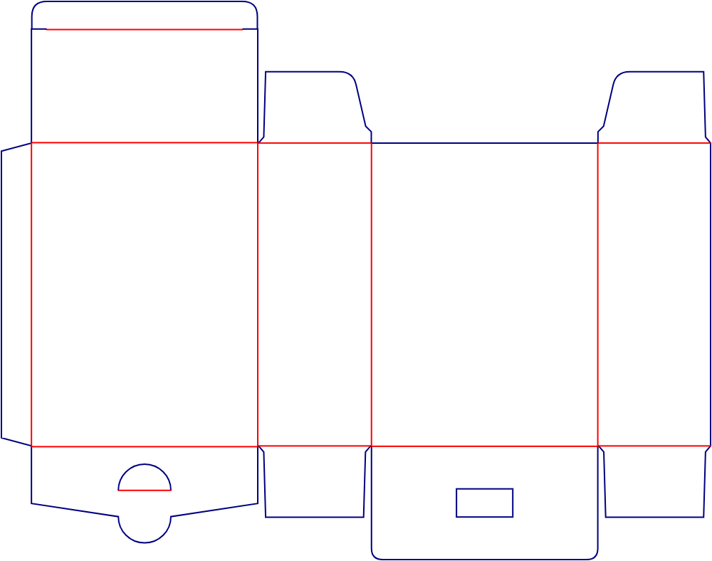 Flat dieline template for tuck-end cartons, style E60252.