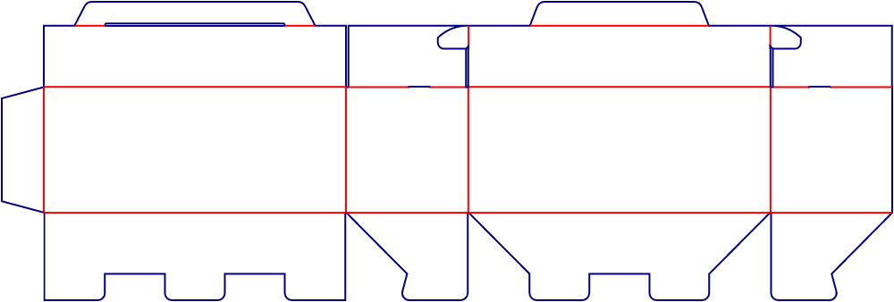 Flat dieline template for tuck-end cartons, style E60270.