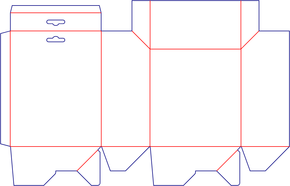 Flat dieline template for tuck-end cartons, style E60276.