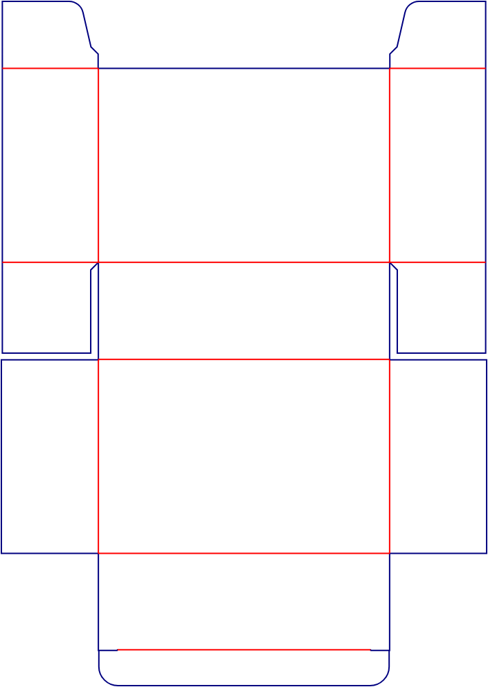 Flat dieline template for tuck-end cartons, style E60278.