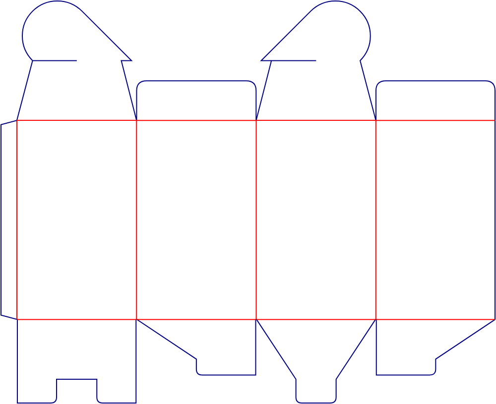 Flat dieline template for auto-lock bottom cartons, style E60337.