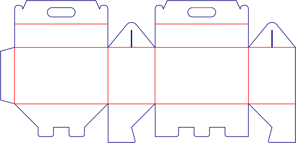 Flat dieline template for tuck-end cartons, style E60343.