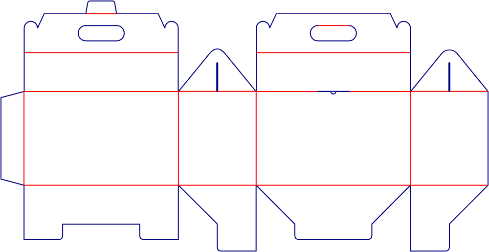 Flat dieline template for lock-bottom cartons, style E60344.
