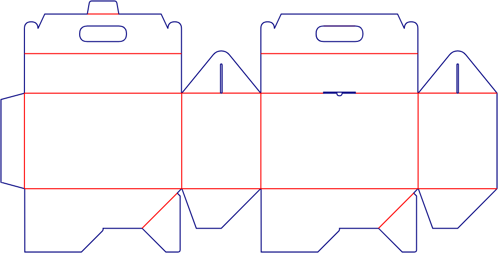 Flat dieline template for auto-lock bottom cartons, style E60346.