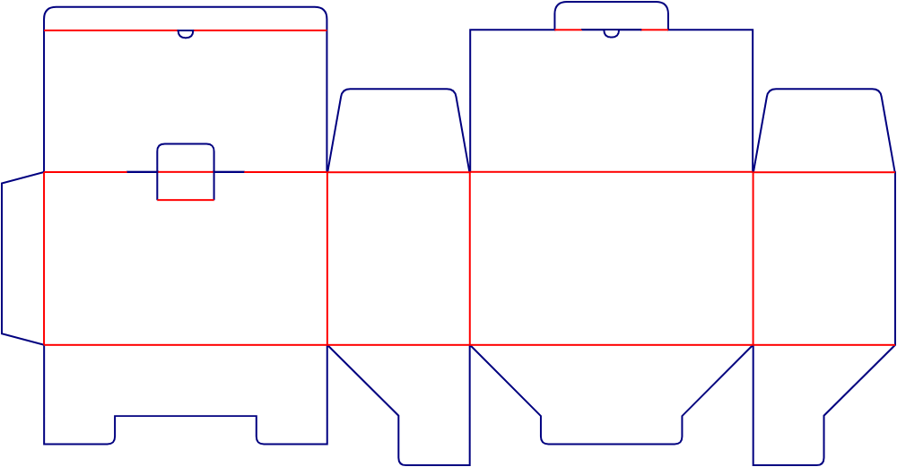 Flat dieline template for auto-lock bottom cartons, style E60348.