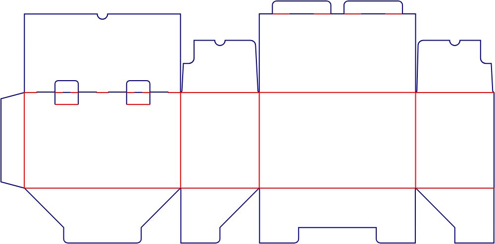 Flat dieline template for lock-bottom cartons, style E60349.