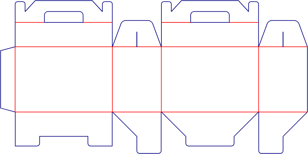 Flat dieline template for tuck-end cartons, style E60354.