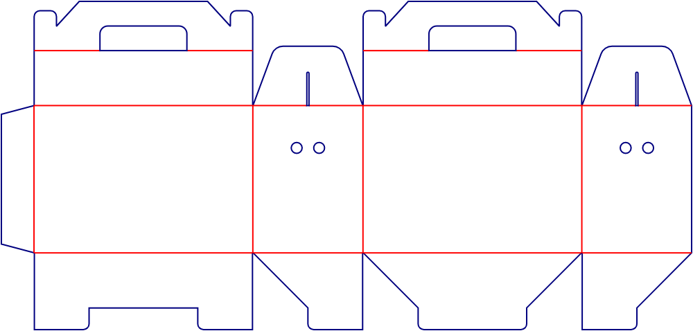 Flat dieline template for tuck-end cartons, style E60355.