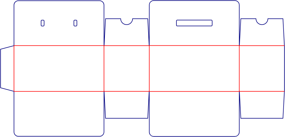 Flat dieline template for tuck-end cartons, style E60359.