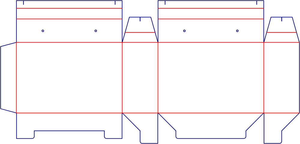 Flat dieline template for tuck-end cartons, style E60363.