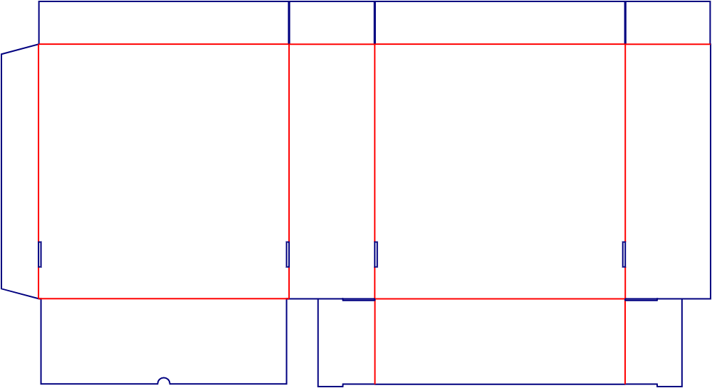 Flat dieline template for tuck-end cartons, style E60365.