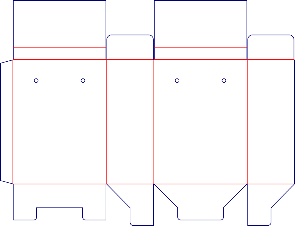 Flat dieline template for tuck-end cartons, style E60366.