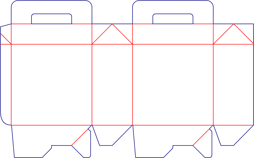 Flat dieline template for tuck-end cartons, style E60377.