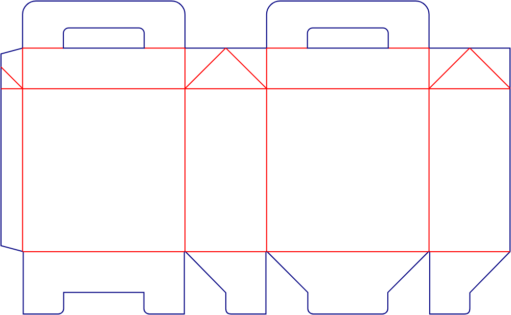 Flat dieline template for tuck-end cartons, style E60378.