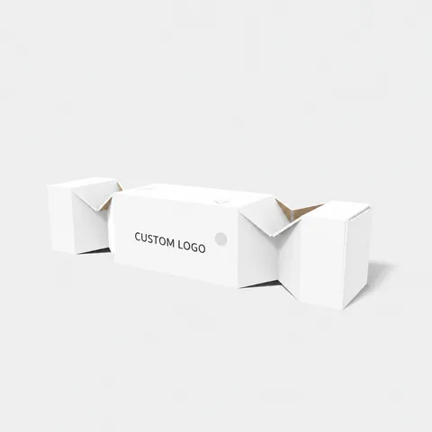 Reference view of pleated-end cartons with tuck closures, style E60384.