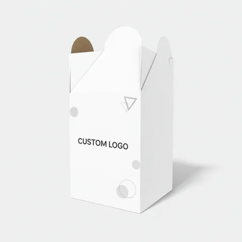 Reference view of folding cartons with petal closures, style E60393.