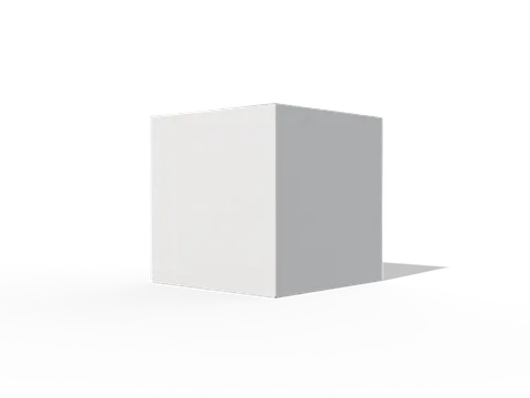 Reference view of cube folding cartons, style E60414.