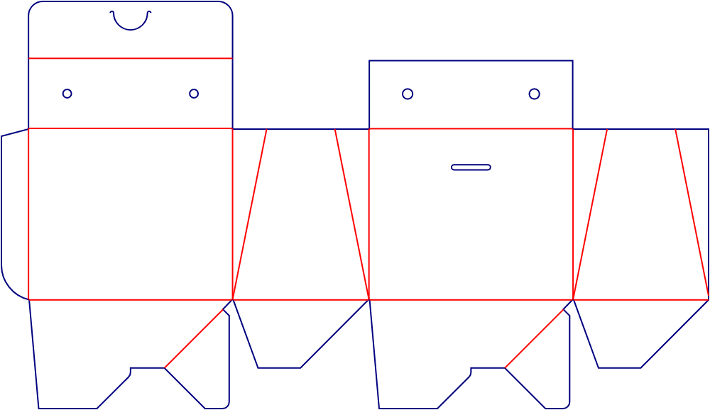 Flat dieline template for auto-lock bottom cartons, style E60421.