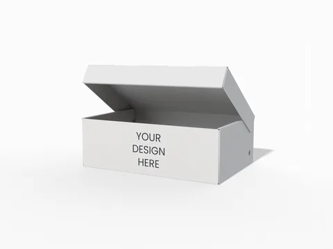 Reference view of hinged-lid shoe boxes, style E60443.