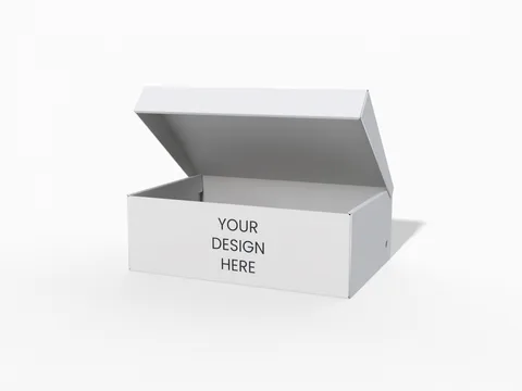 Reference view of hinged-lid shoe boxes, style E60444.