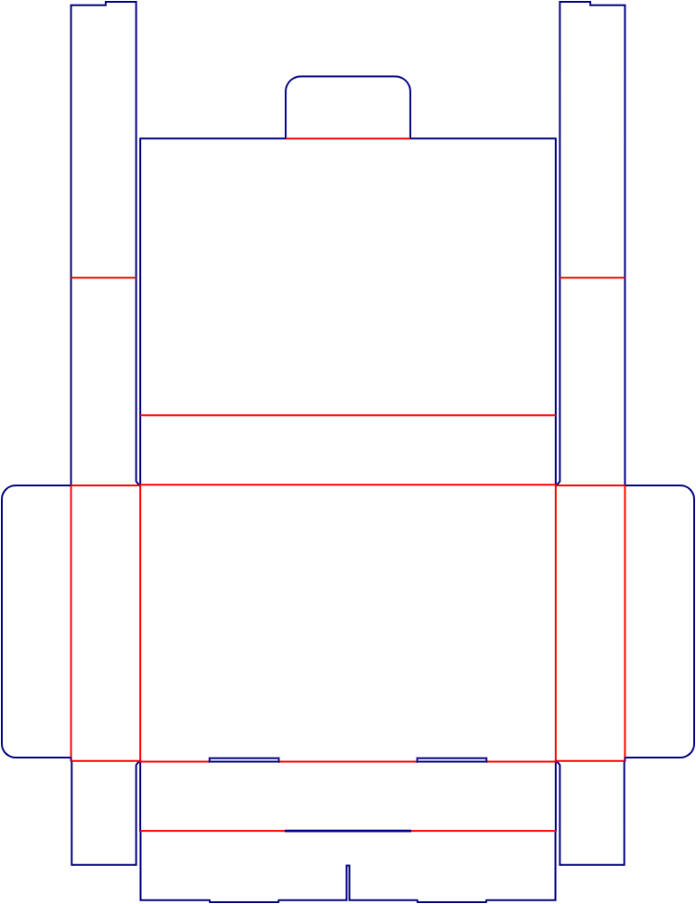Flat dieline template for folding cartons, style E60451.