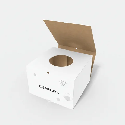 Reference view of hinged-lid boxes with ribbon holes, style E60479.