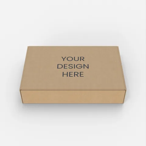 Reference view of hinged-lid mailer boxes, style E60498.