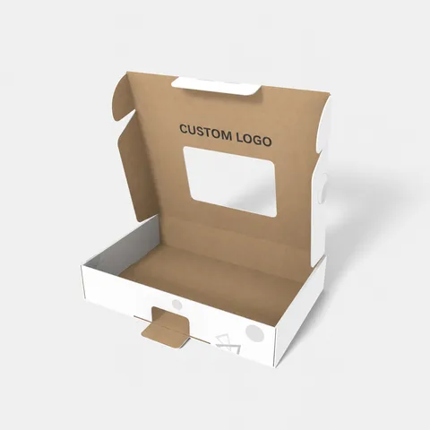 Reference view of mailer boxes with windows, style E60508.
