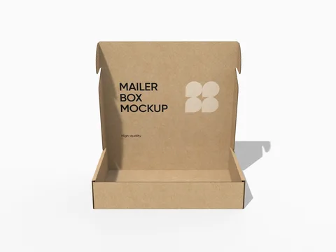 Reference view of hinged-lid mailer boxes, style E60516.