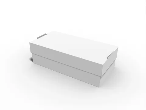 Reference view of hinged-lid shoe boxes, style E60543.