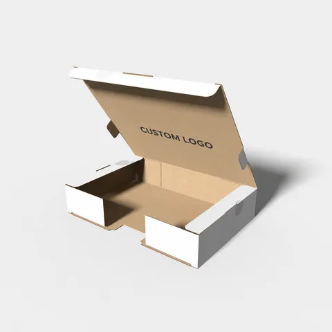 Reference view of hinged-lid boxes with locking tabs, style E60551.